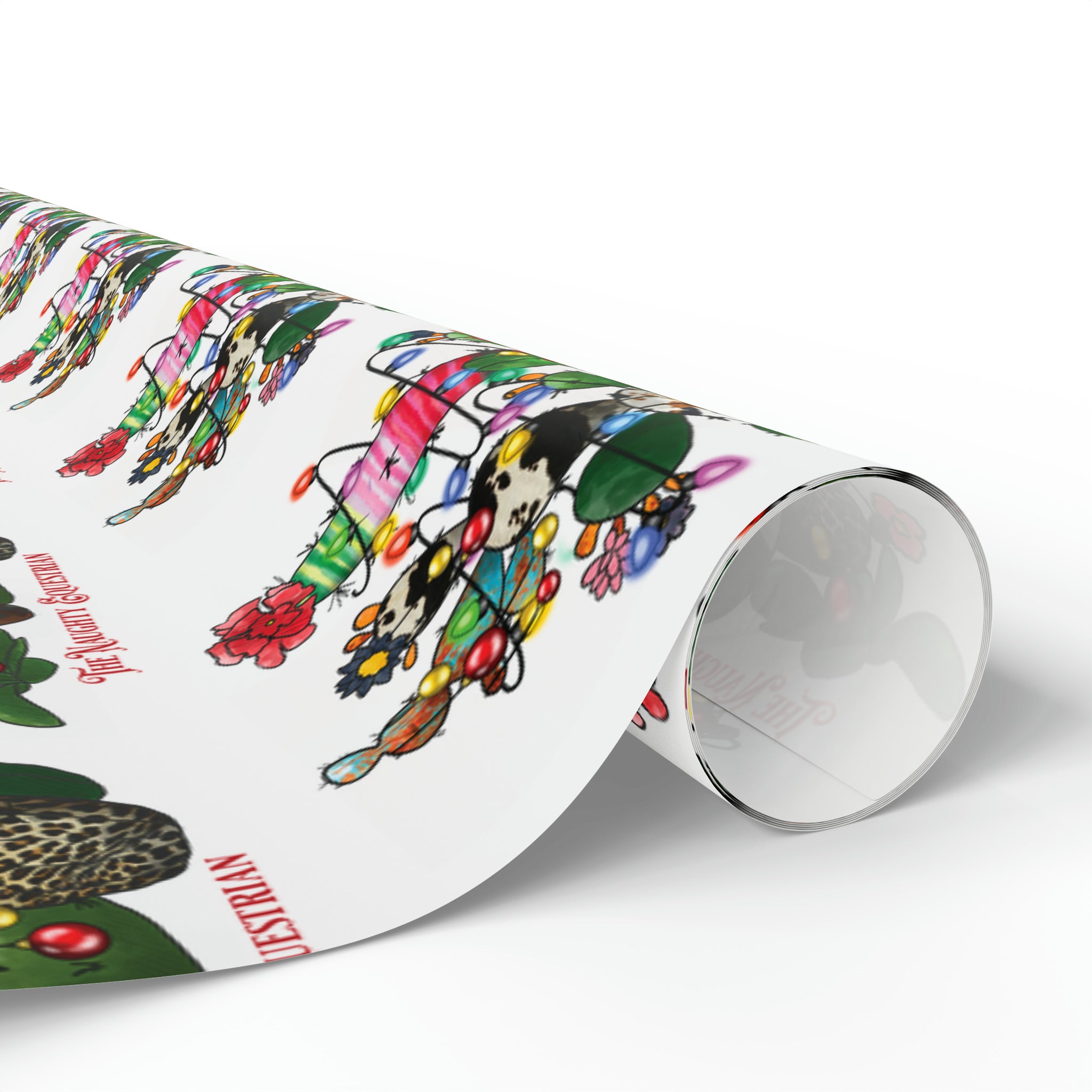 Cowhide Christmas Cactus Western Wrapping Paper – The Naughty Equestrian