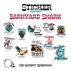 Mini Stickers, Barnyard Snark, Western Horse Rodeo Sticker Set of 10 Mini Stickers