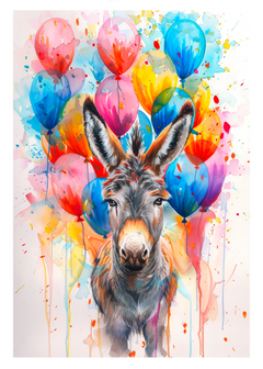 Festive Donkey Birthday Card