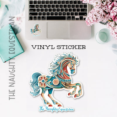 Carousel Horse Western Sticker, Decal