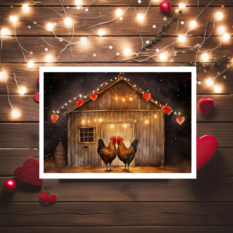 Cluckin' Love: Chickens Greeting Card