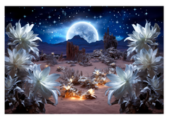 product title for Blue Moon Desert Cactus Greeting Card