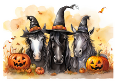 Witchy Whinnies Halloween Greeting Card