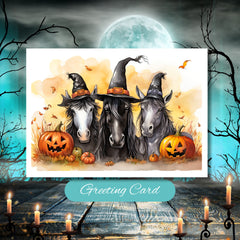 Witchy Whinnies Halloween Greeting Card