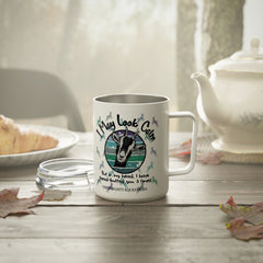 I May Look Calm Goat Headbutt Western Mug, Camp Cup