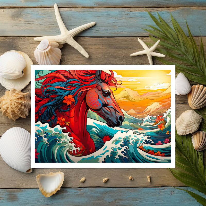 Majestic Tide:  Sea Horse Greeting Card