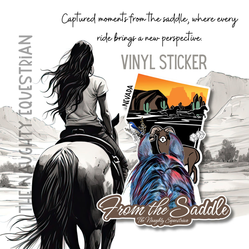 Nevada From The Saddle Series Sticker, Laptop Sticker, Western Vinyl Decal