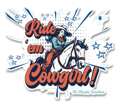 Ride 'em Cowgirl Rodeo Sticker, Western Decal