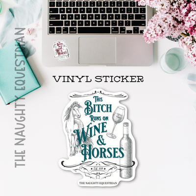 Runs On Wine Horse Sticker