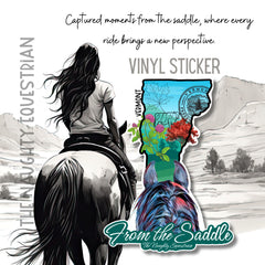 Vermont From The Saddle Series Sticker, Laptop Sticker, Western Vinyl Decal