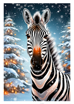 Holiday Zebra Christmas Greeting Card