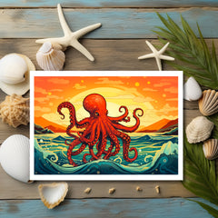 Crimson Tide and Sunset Skies Greeting Card
