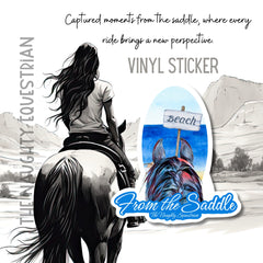 Beach Sign From The Saddle Series Sticker, Laptop Sticker, Western Vinyl Decal