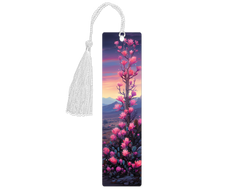 Pink Desert Cactus Sunset Aluminum Bookmark