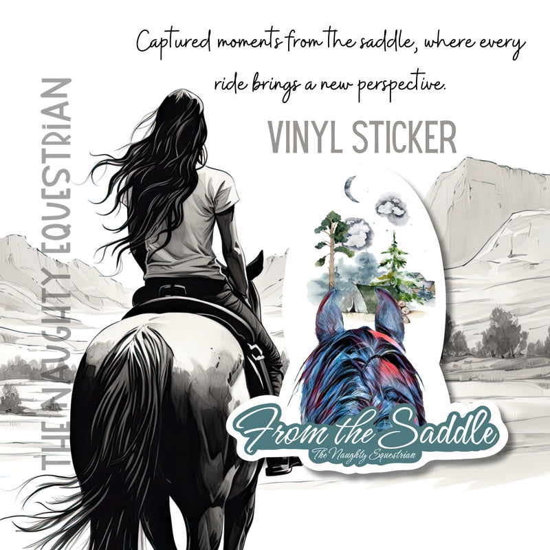 Camping From The Saddle Series Sticker, Laptop Sticker, Western Vinyl Decal