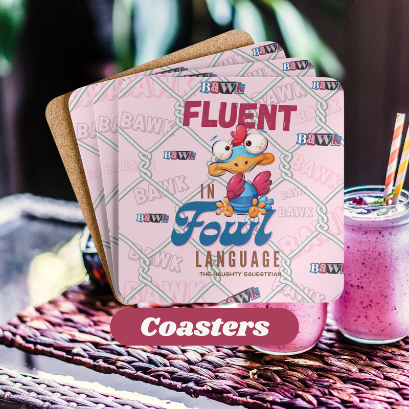 Poultry Fun Fluent in Fowl Language Coaster Set