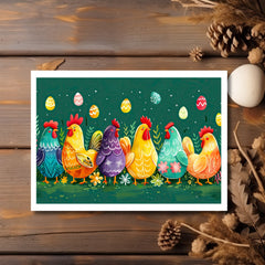 Easter Greeting Card, Easter Gifts, Chicken Card, Easter Egg Greeting Card, Farm Animal Card, Loves Chickens