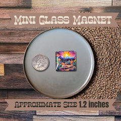 Mini Glass Magnets Prickly Pastures Set of 6 Small Magnets