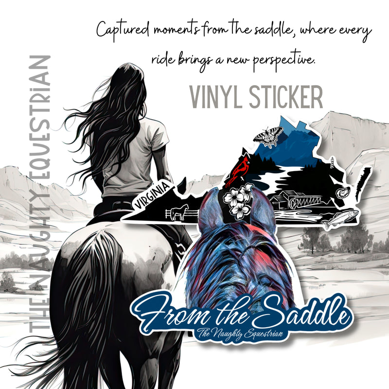 Virginia From The Saddle Series Sticker, Laptop Sticker, Western Vinyl Decal