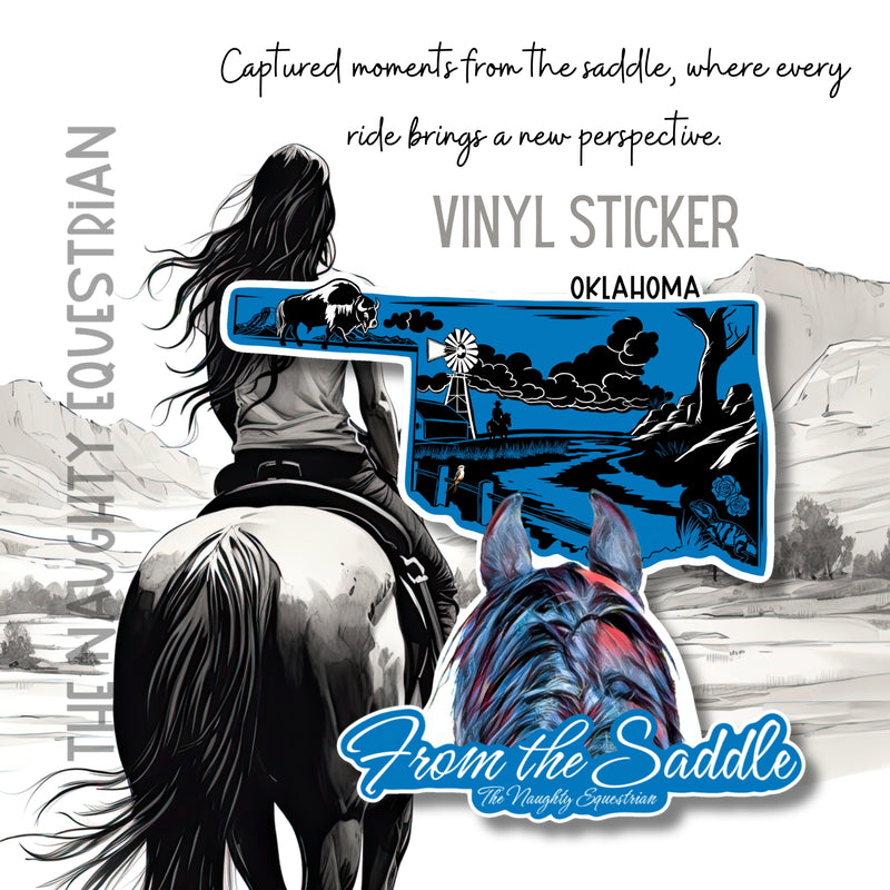 Oklahoma From The Saddle Series Sticker, Laptop Sticker, Western Vinyl Decal