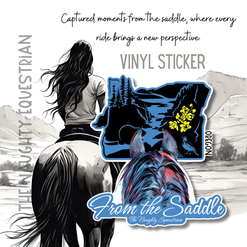 Oregon From The Saddle Series Sticker, Laptop Sticker, Western Vinyl Decal