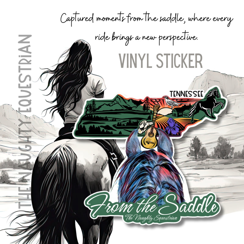 Tennessee From The Saddle Series Sticker, Laptop Sticker, Western Vinyl Decal