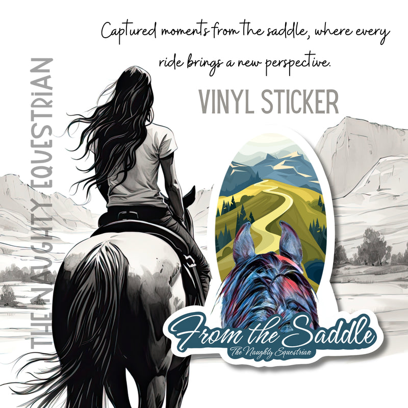 Trail Riding From The Saddle Series Sticker, Laptop Sticker, Western Vinyl Decal