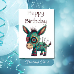 Enchanted Donkey Delight Birthday Greeting Card