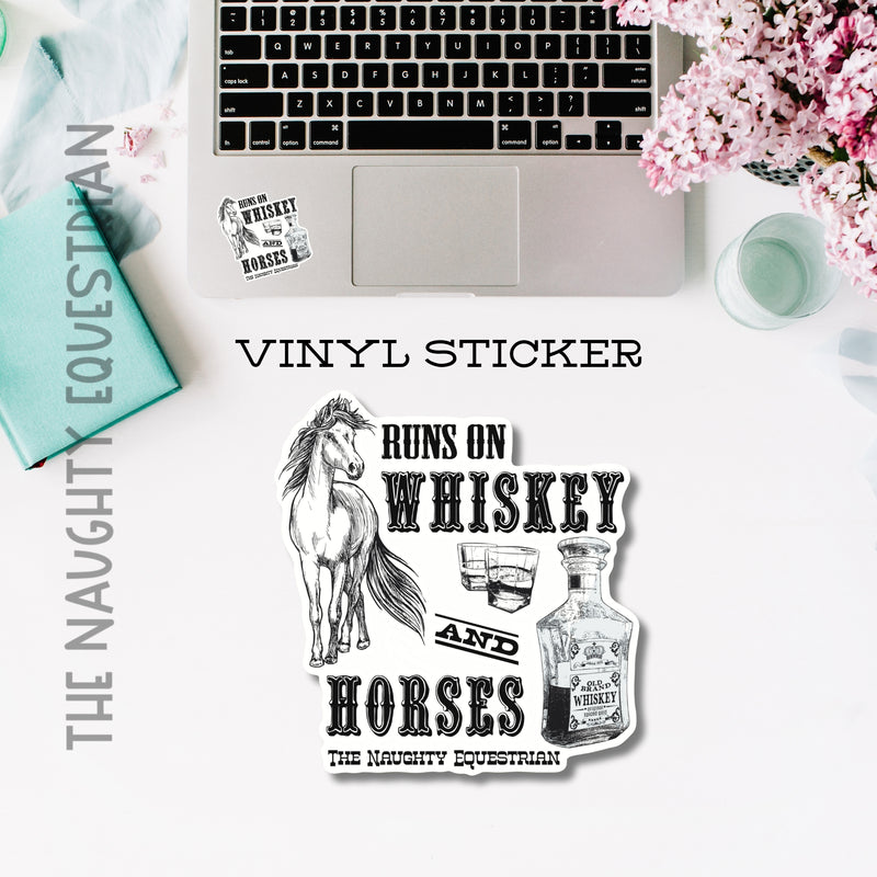 Runs On Whiskey Horse Sticker