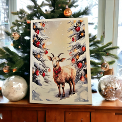 Goat Holiday Christmas Card